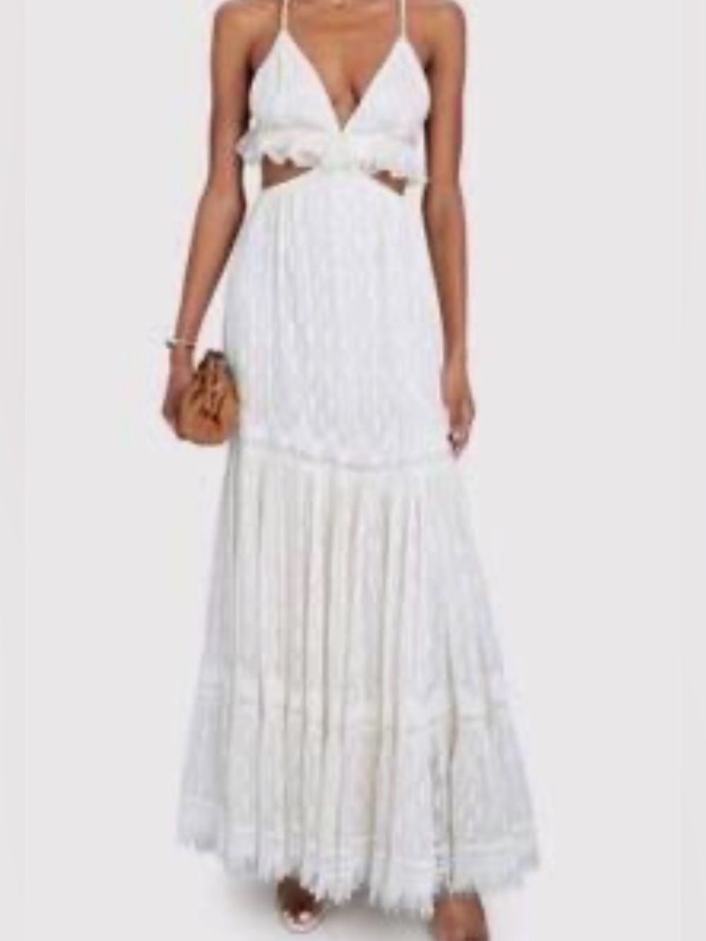 Rococo Sand Paola White Lace Cut Out Maxi Dress - Like New - Size XS
